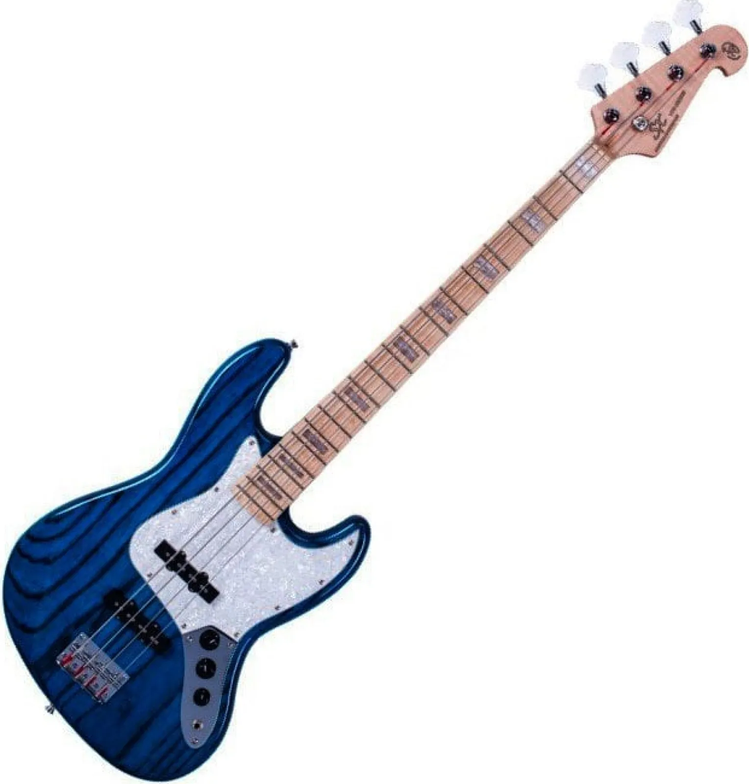 SX SJB75 Trans Blue Electric Bass Guitar