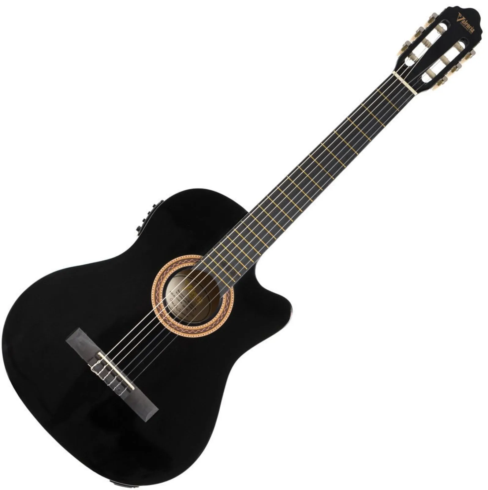 Valencia VC104CE 4/4 Black Electro-Classical Guitar