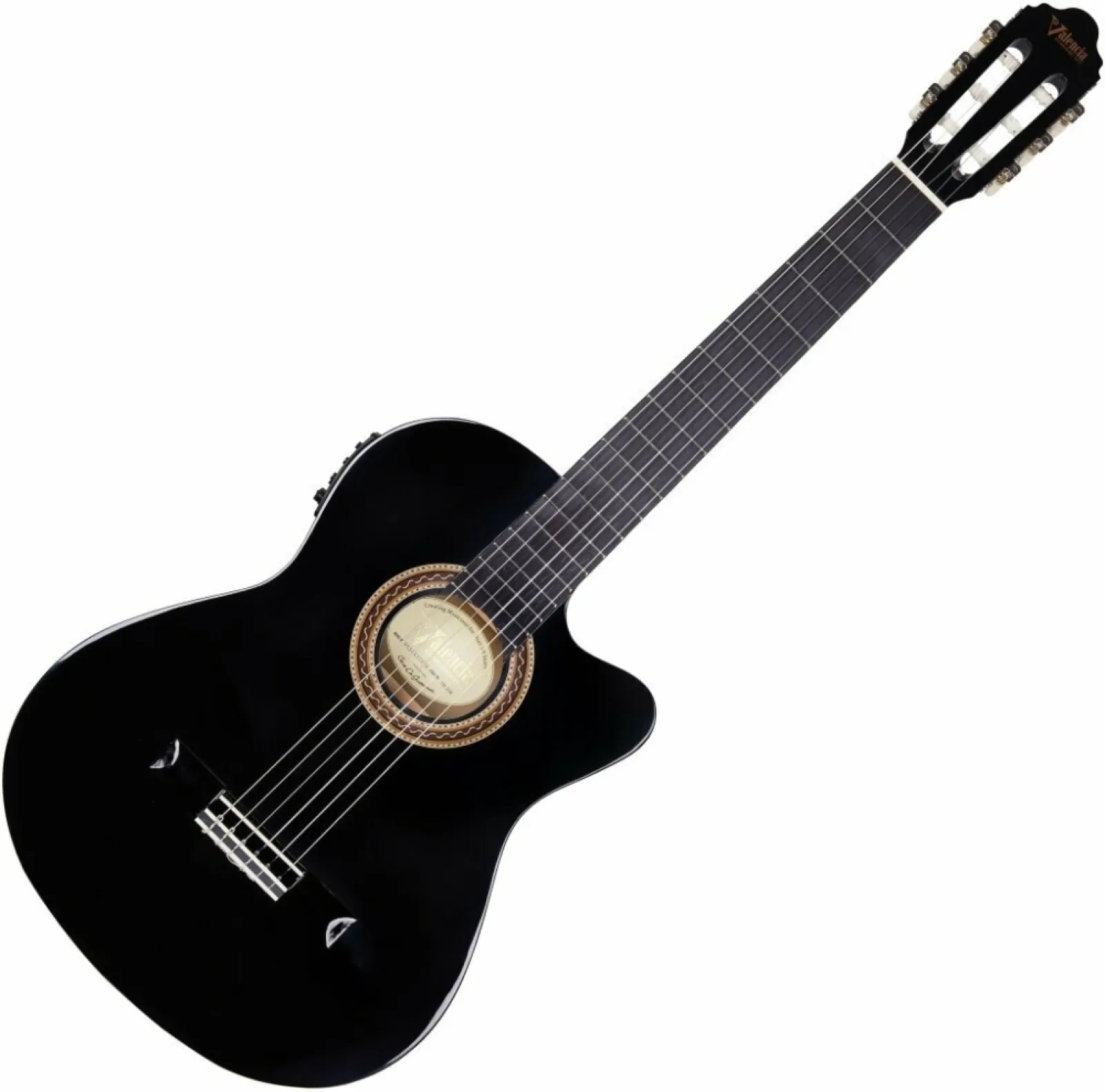 Valencia VC104TCE 4/4 Black Electro-Classical Guitar