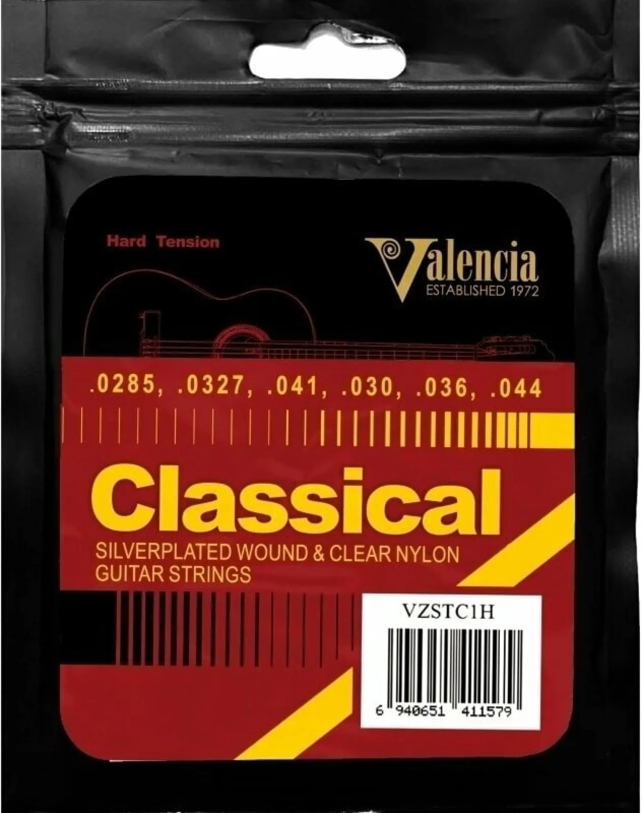 Valencia VZSTC1H Hard Classical Nylon Strings