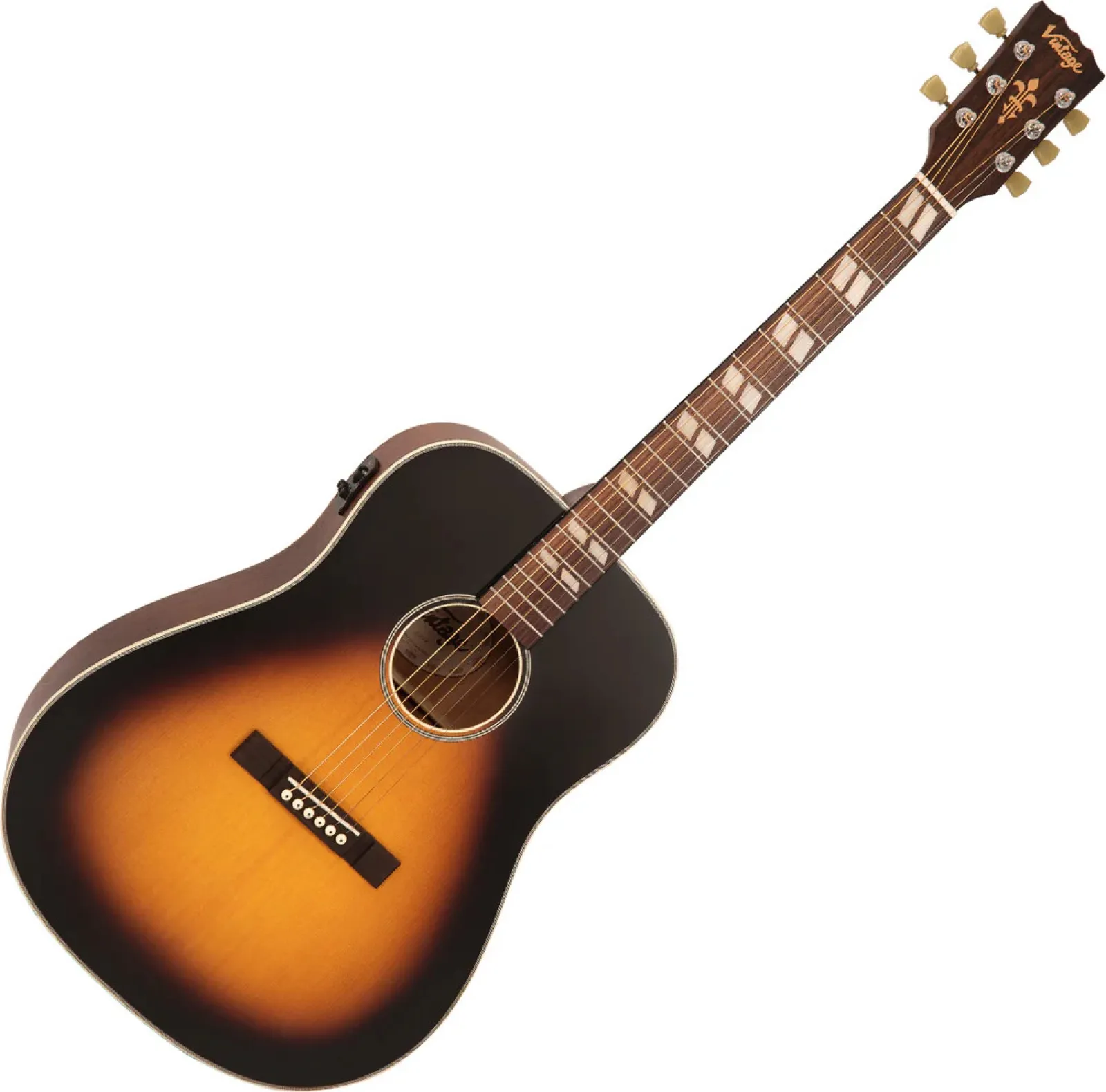 VINTAGE VE140VSB Historic dreadnought elektro-akusztikus gitár sunburst